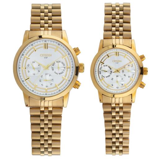 ست ساعت مچی عقربه ای زنانه و مردانه سیتی زن مدل VIP 9108HS کد WS-34